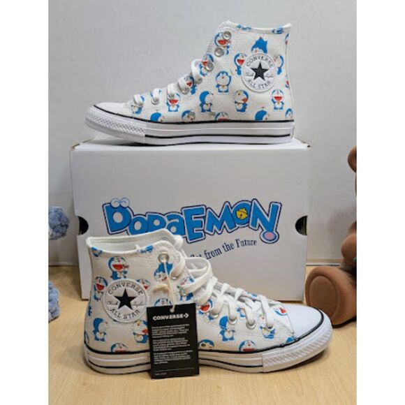 Converse Chuck Taylor All Star Doraemon Cat Robot Unisex High Top Shoes W9 NIB - Picture 8 of 13